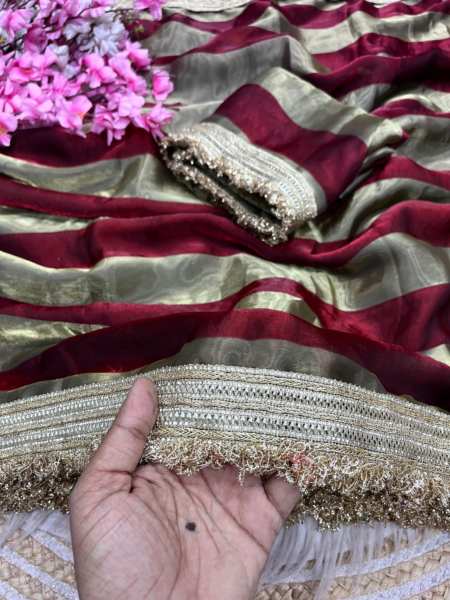 Exclusive Bollywood Style Space Silk Saree with Designer Blouse