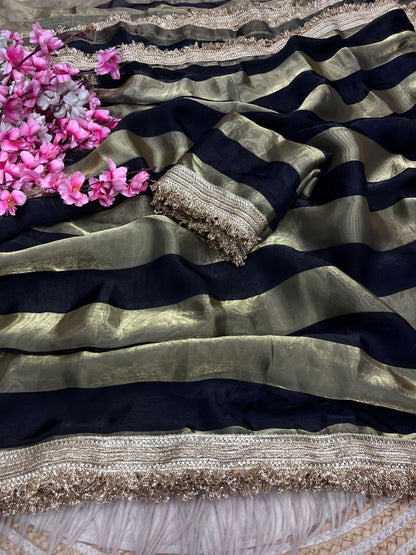 Exclusive Bollywood Style Space Silk Saree with Designer Blouse