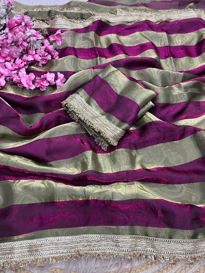 Exclusive Bollywood Style Space Silk Saree with Designer Blouse