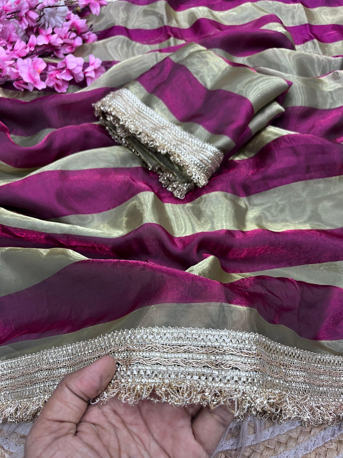 Exclusive Bollywood Style Space Silk Saree with Designer Blouse