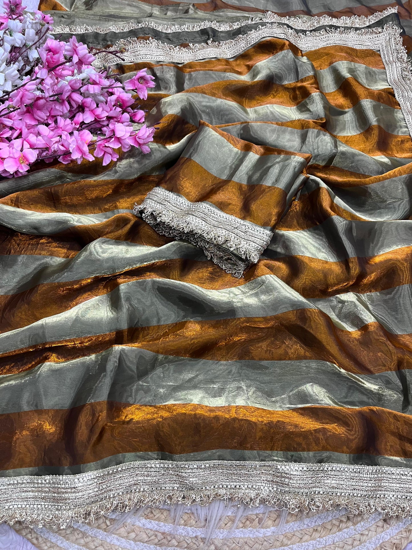 Exclusive Bollywood Style Space Silk Saree with Designer Blouse