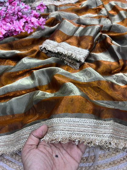 Exclusive Bollywood Style Space Silk Saree with Designer Blouse