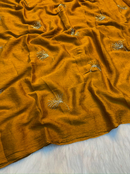 Feather Crush Full Sequence Embroidery Saree