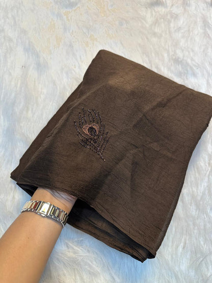 Coffee Crush Saree & Multipurpose Designer Fabric ✨