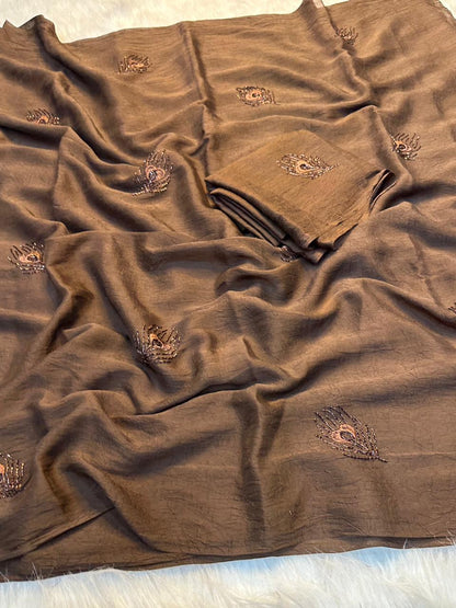 Coffee Crush Saree & Multipurpose Designer Fabric ✨