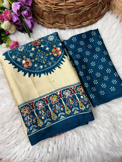 Moonlight Ultra Satin Silk Heavy Mono Banglori saree