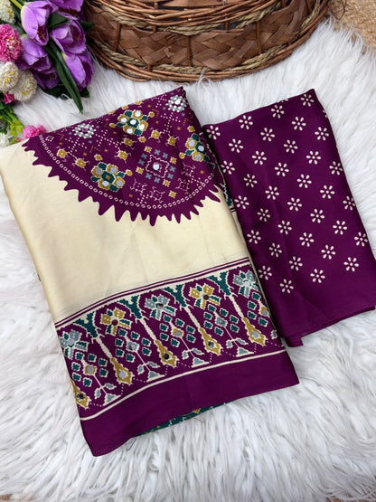 Moonlight Ultra Satin Silk Heavy Mono Banglori saree