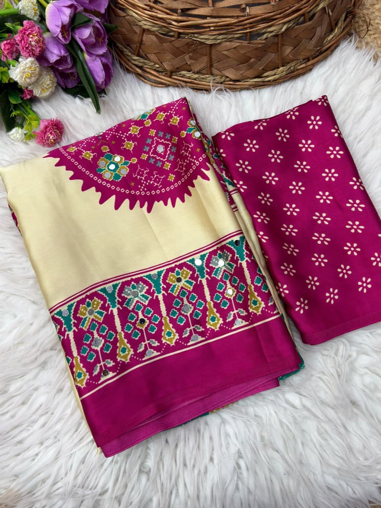 Moonlight Ultra Satin Silk Heavy Mono Banglori saree