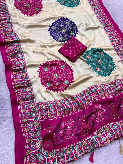 Moonlight Ultra Satin Silk Heavy Mono Banglori saree