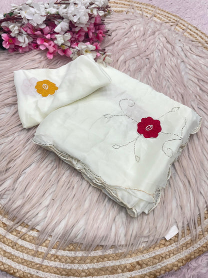 frequently Latest Trending Rangoli Silk Handwork Saree