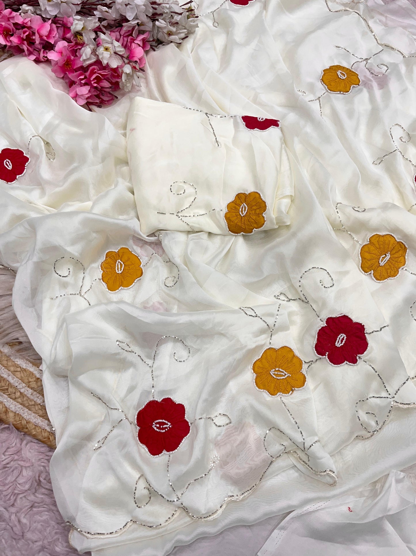 frequently Latest Trending Rangoli Silk Handwork Saree