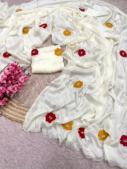 frequently Latest Trending Rangoli Silk Handwork Saree