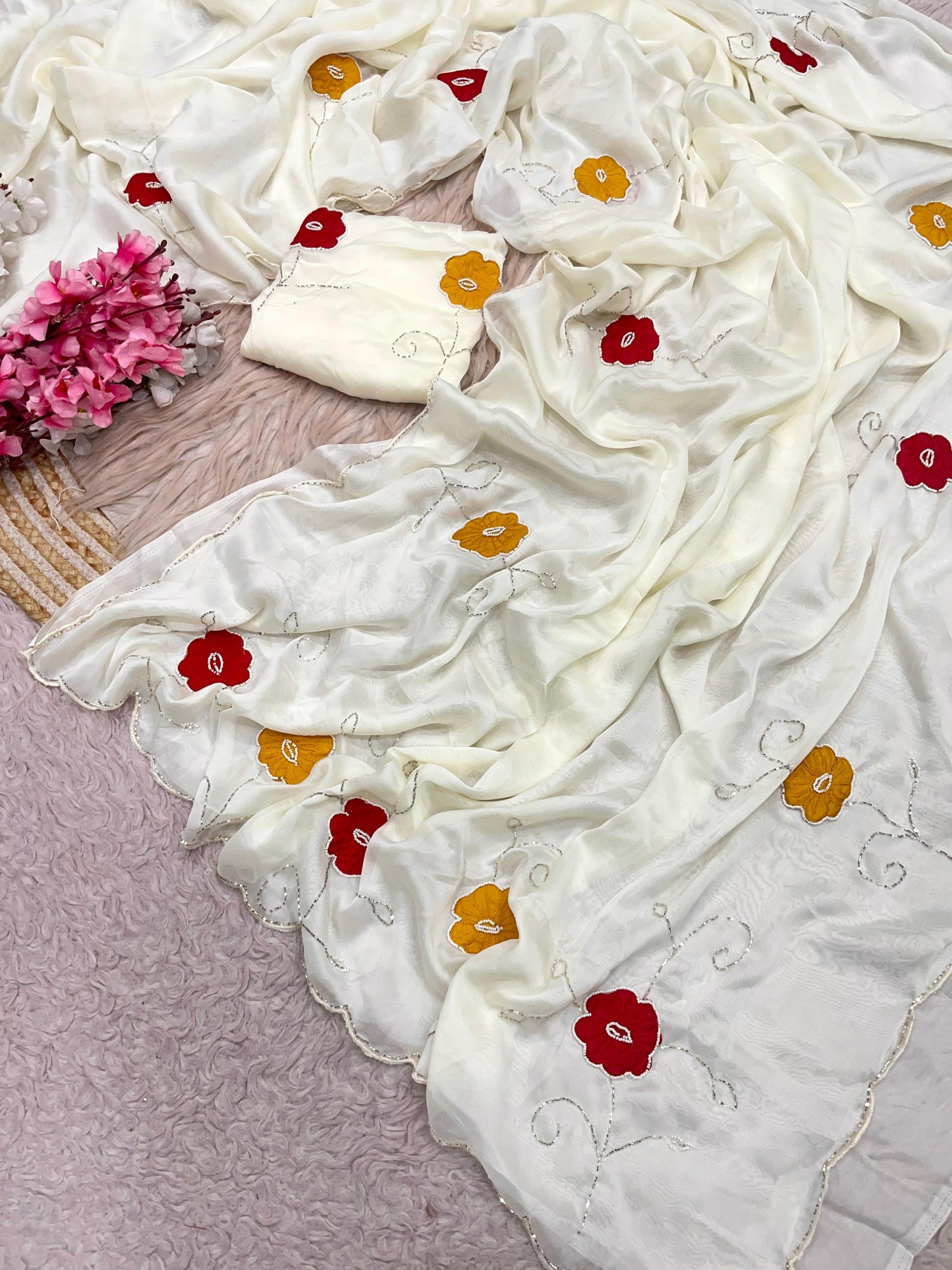 frequently Latest Trending Rangoli Silk Handwork Saree