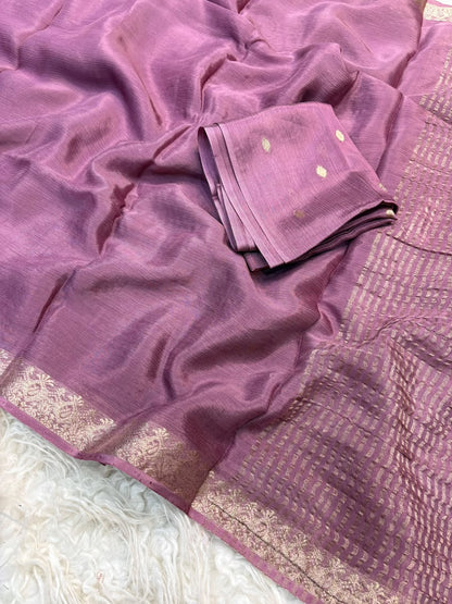 Solid Pastel Tone Lightweight Soft Silk Saree with Subtle Zari Border