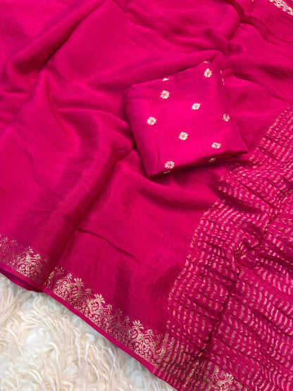 Solid Pastel Tone Lightweight Soft Silk Saree with Subtle Zari Border