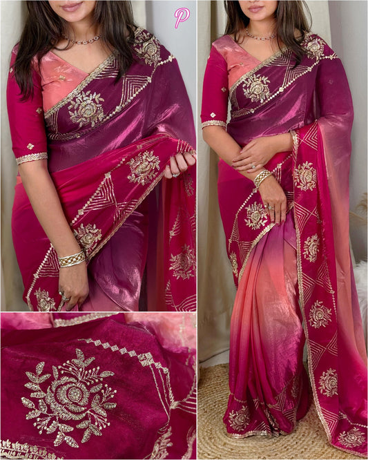 Effortless Elegance Meets Vibrant Carm WIth This Designer Work Beauty