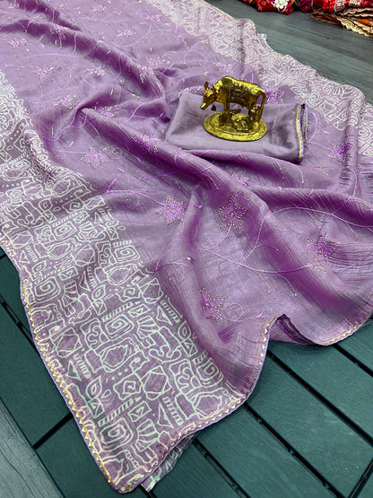 Luxury Beautiful Fandy silk  Saree Special upcoming festival Unique Bils work