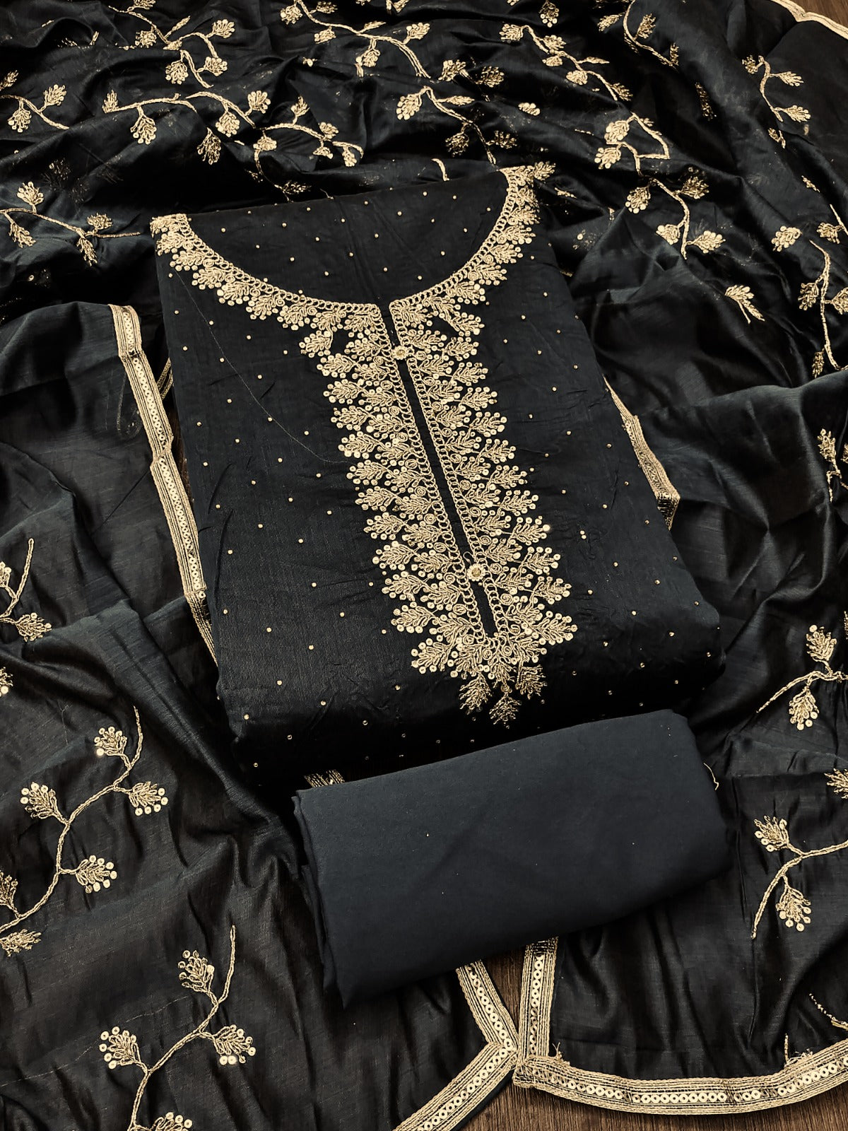 Top modal butti bottom inner heavy crep dupatta