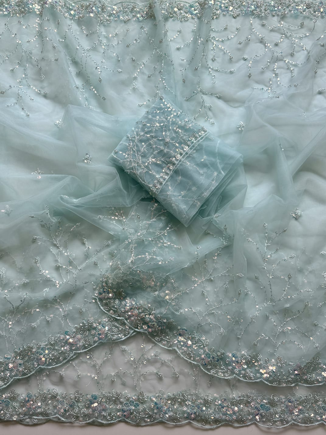 Premium Designer Beads & Sequins Embroidered Saree