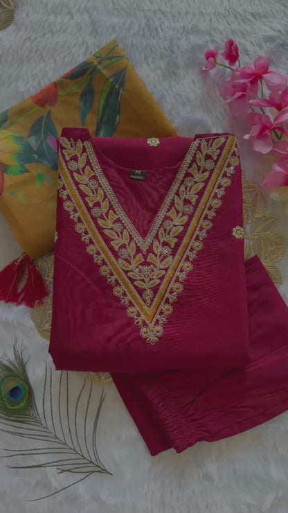 New Designers Kurti Pent Dupatta Set