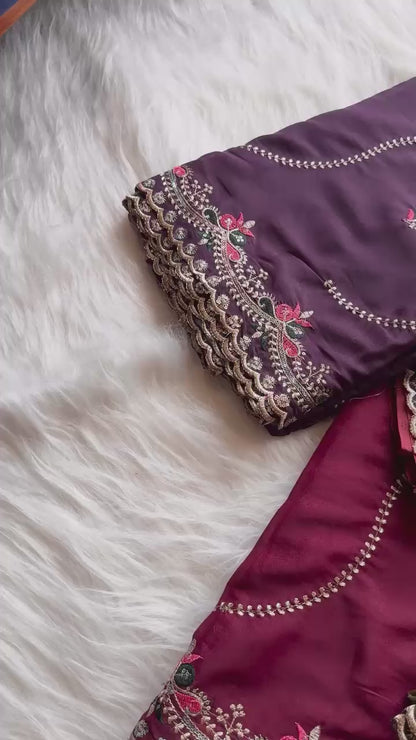 Soft Georgette Thread & Zari Work