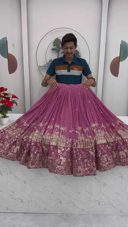 Fox Georgette Heavy Embroidery Sequence Work