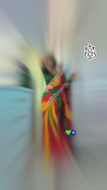 Soft Georgette  Bhandhini Print Saree With Heavy c-Pallu Seqance Zari Work With Butti In Whole Saree
