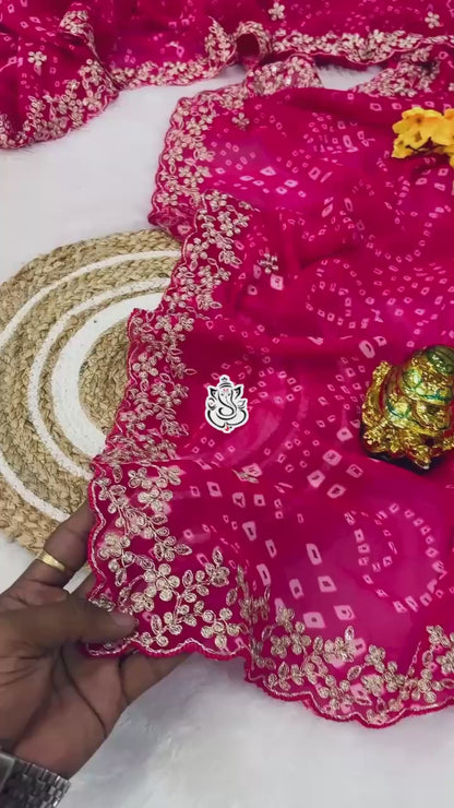 C By C  Special Bhandhini Pattern Sarees..
